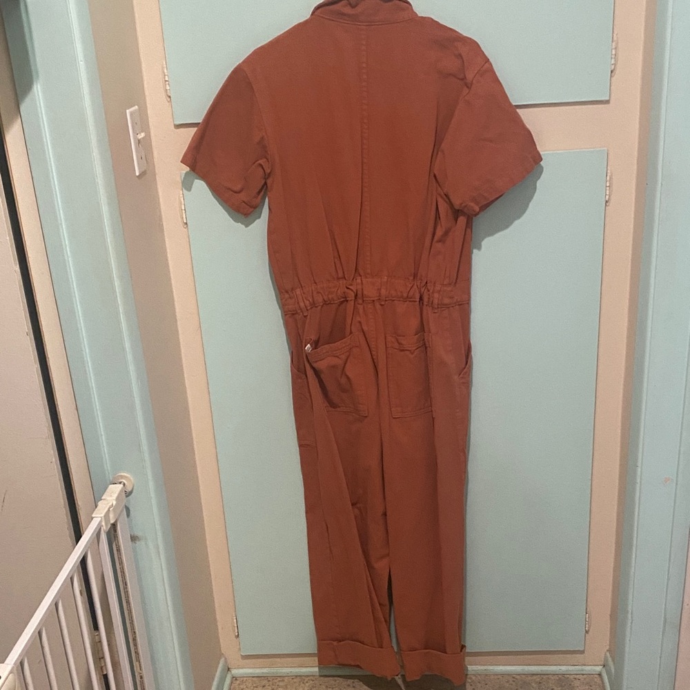 Big Bud Press Rust Orange Short-Sleeve Utility Jumpsuit - Picture 3 of 4